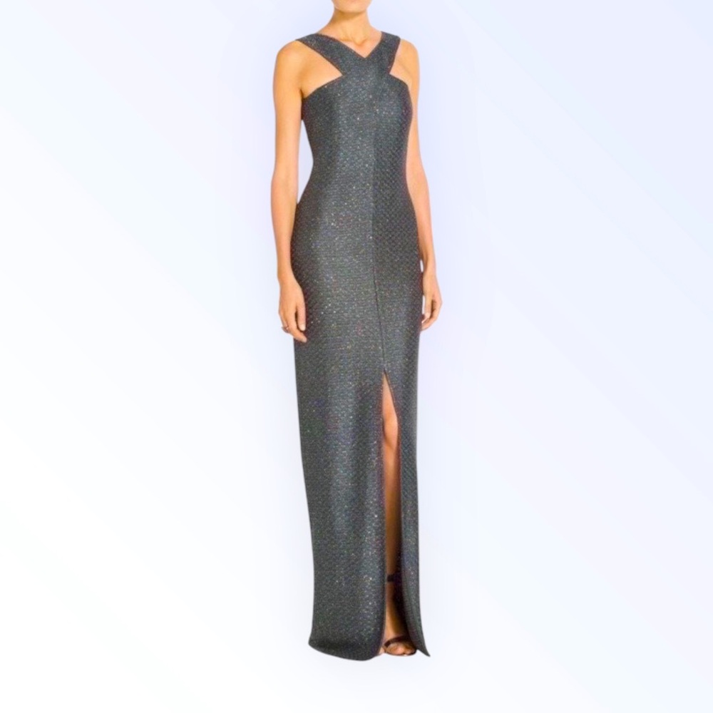 St. John Sleeveless Knit Sparkle Gown - Picture 7 of 12